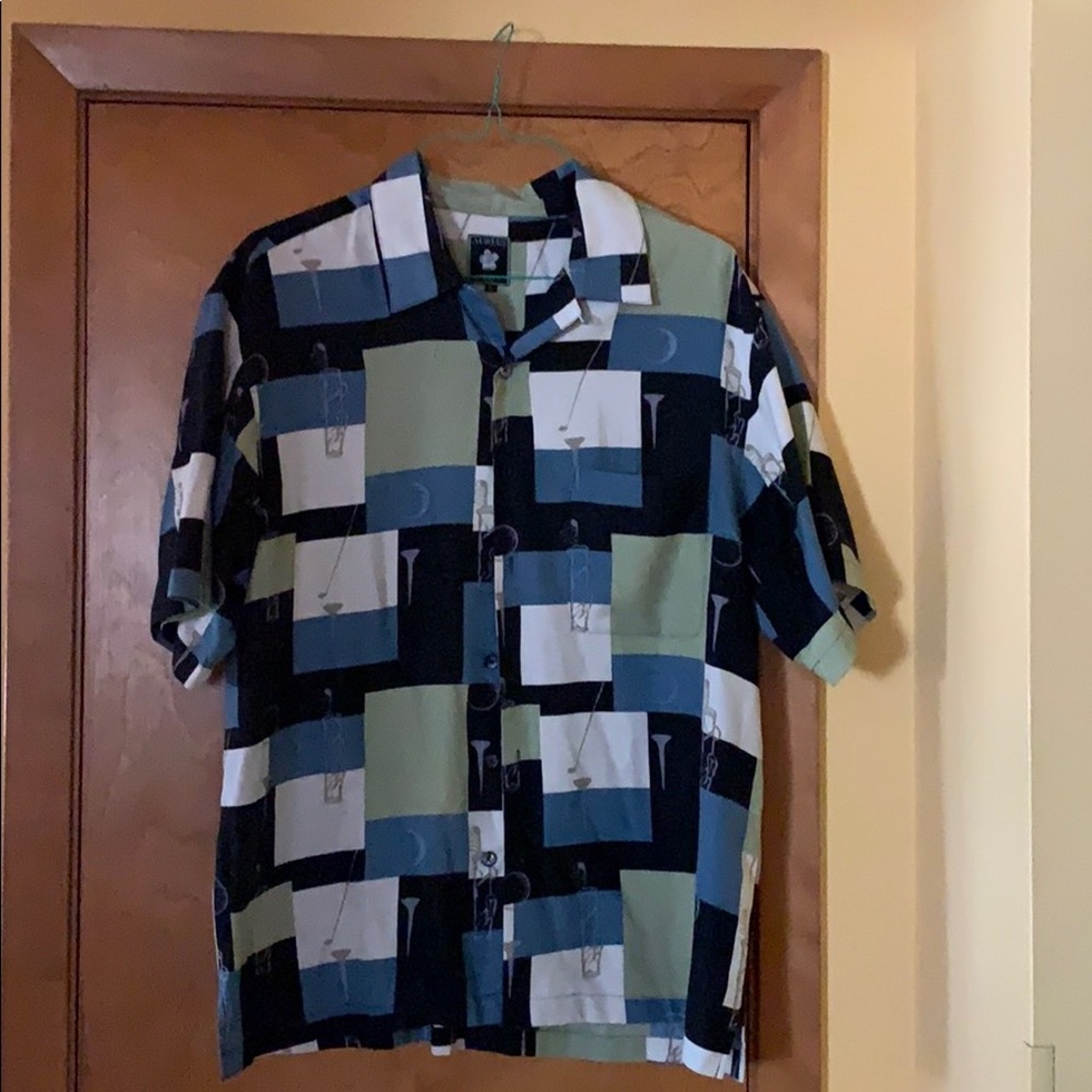 Men’s Silk Button-Down Golf Shirt